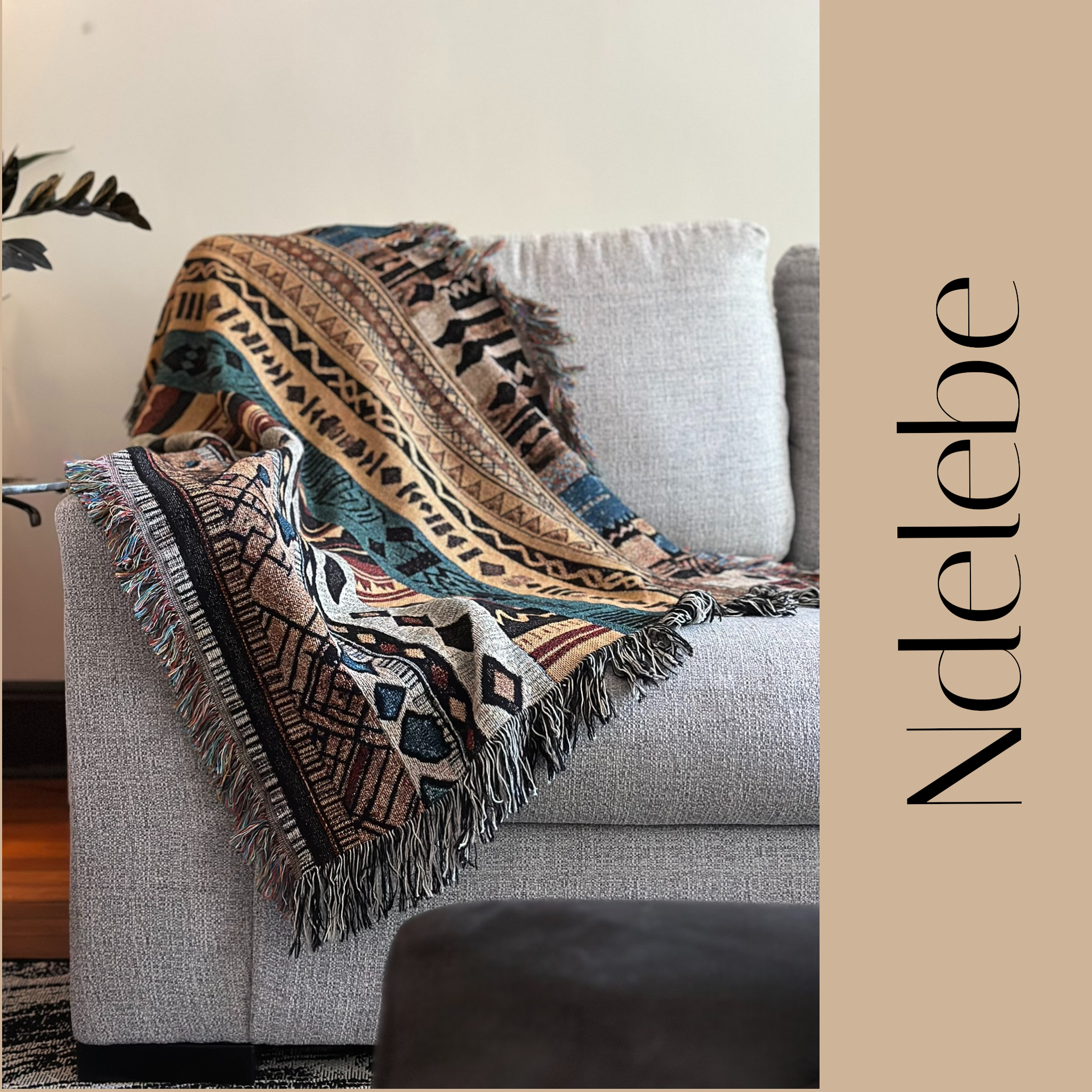 Ndelebe  - Woven Throw Blanket - African Inspiration for Modern Lifestyle