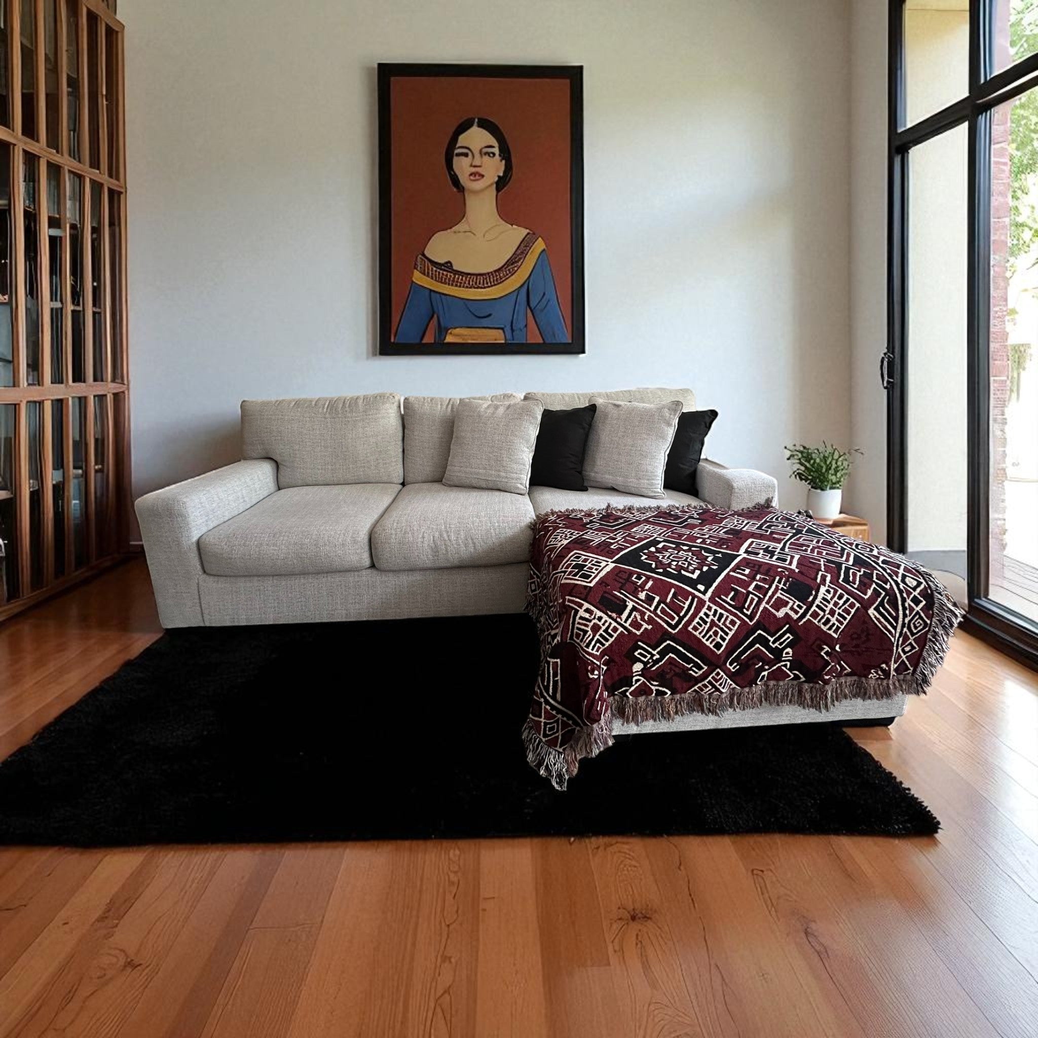 Berber - Woven Throw Blanket - Pure Cotton - North African Tribal Design