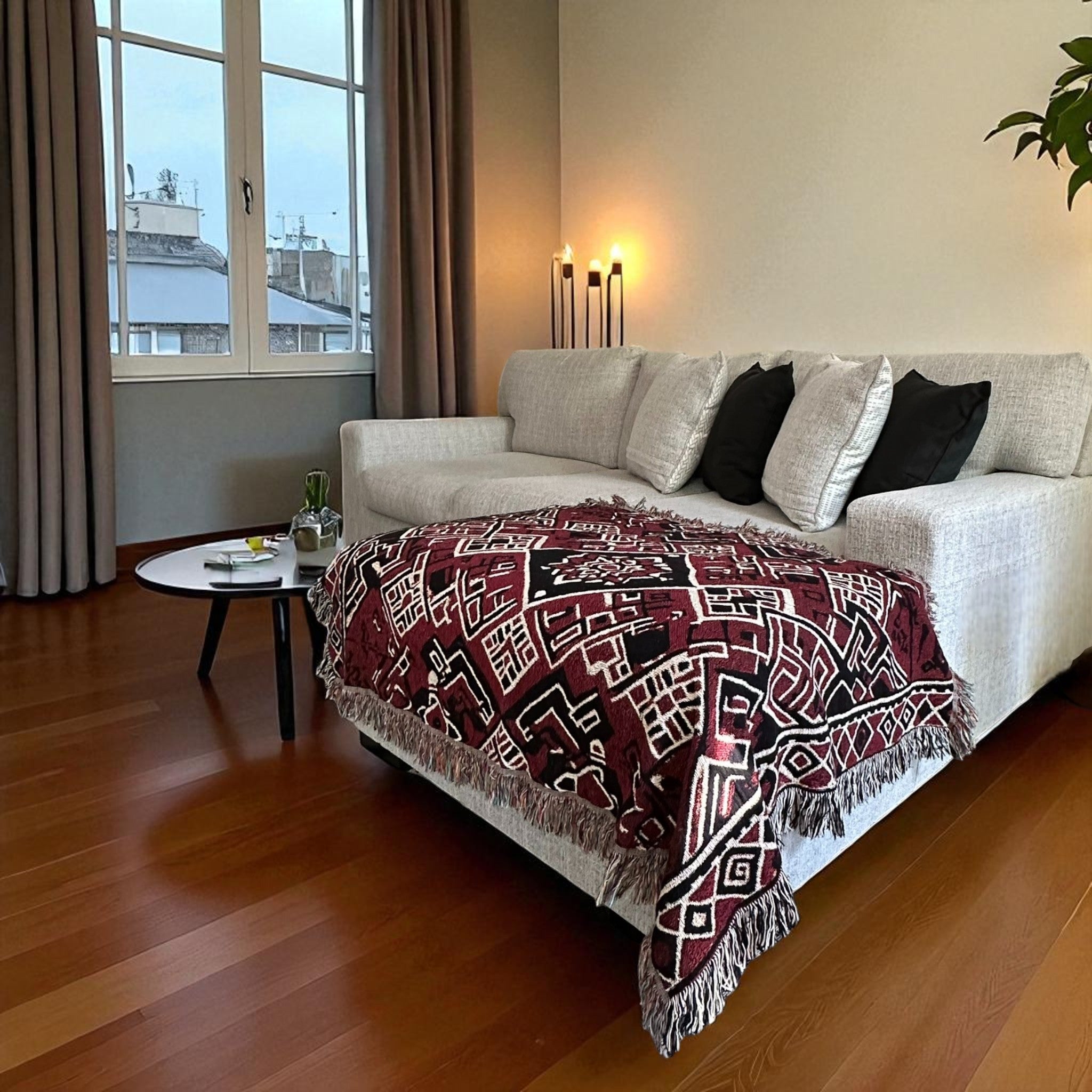 Berber - Woven Throw Blanket - Pure Cotton - North African Tribal Design