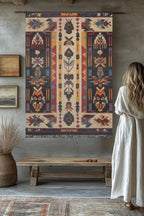 Seminole - Woven Throw Blankets - Native American Pattern Pure Cotton Jacquard