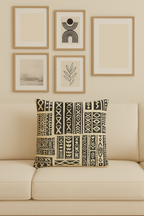 African Mud Cloth Inspired Woven Throw Pillow